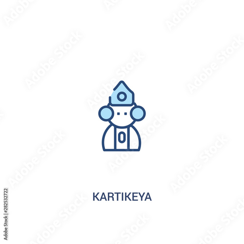 kartikeya concept 2 colored icon. simple line element illustration. outline blue kartikeya symbol. can be used for web and mobile ui/ux.