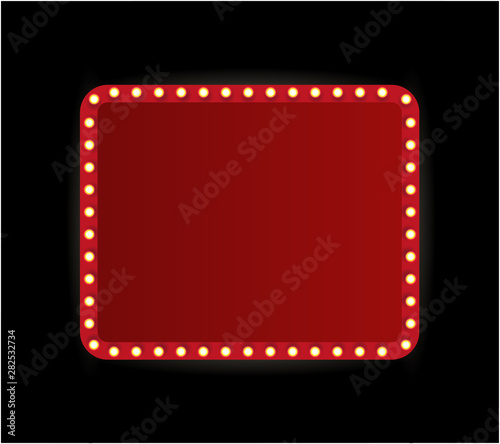 Theater marquee isolated on black background.