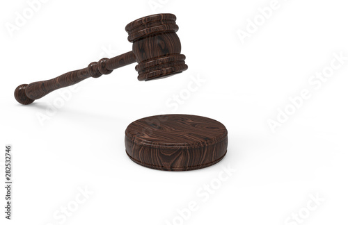 Judge's Gavel 3D Isolated on White Background 3D Illustration