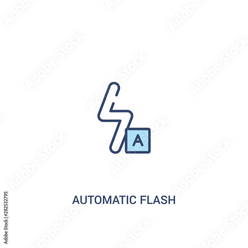 automatic flash concept 2 colored icon. simple line element illustration. outline blue automatic flash symbol. can be used for web and mobile ui/ux.