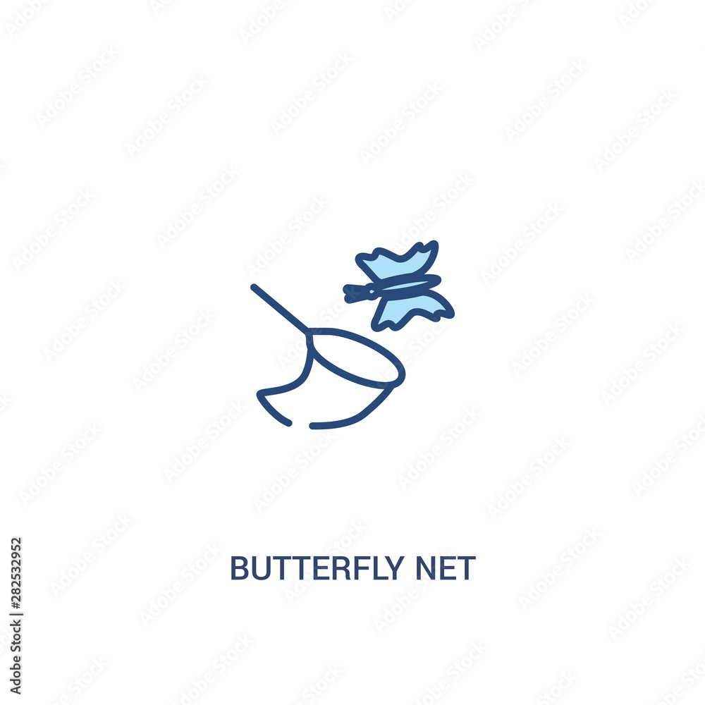 Fototapeta premium butterfly net concept 2 colored icon. simple line element illustration. outline blue butterfly net symbol. can be used for web and mobile ui/ux.