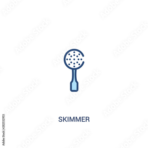 skimmer concept 2 colored icon. simple line element illustration. outline blue skimmer symbol. can be used for web and mobile ui/ux.