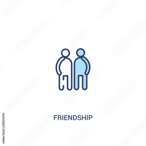 friendship concept 2 colored icon. simple line element illustration. outline blue friendship symbol. can be used for web and mobile ui ux.