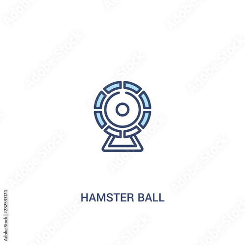 hamster ball concept 2 colored icon. simple line element illustration. outline blue hamster ball symbol. can be used for web and mobile ui ux.