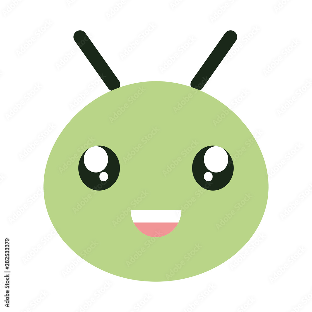 cute little worm head kawaii character cute little worm head kawaii character