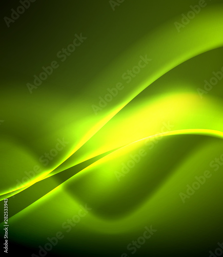 Shiny color bright neon abstract wave template. Abstract bright light. Neon light glowing effect. Space background. Abstract shape