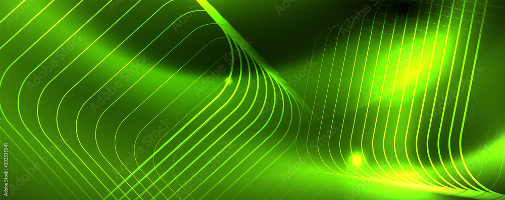 Techno glowing background, futuristic dark template with neon light effects and simple forms, vector Techno glowing background, futuristic dark template with neon light effects and simple forms, vector