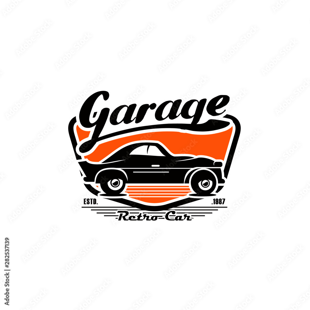 Retro Car Logo Design Template Vector Retro Car Logo Design Template Vector