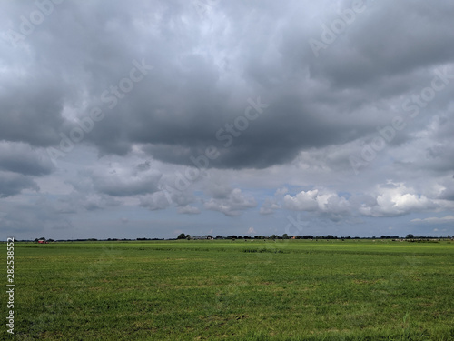 Cloudy Frisian landscape