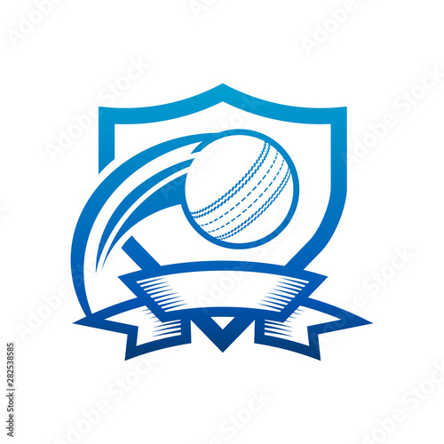 Cricket Ball Shield Badge Icon