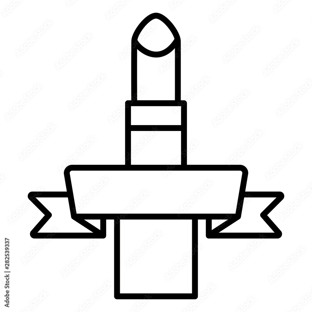 lipstick make up with ribbon pop art style