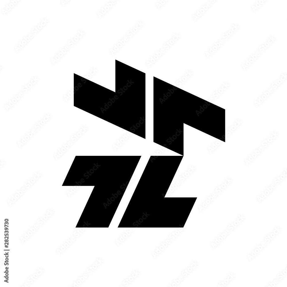 Letter JL mirrored logo design vector Letter JL mirrored logo design vector