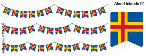 オーランド諸島の旗のガーラーンド　ベクターデータ（bunting garland）
