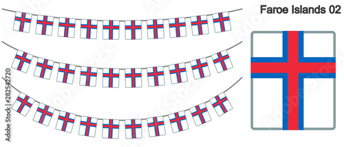 フェロー諸島の旗のガーラーンド　ベクターデータ（bunting garland）