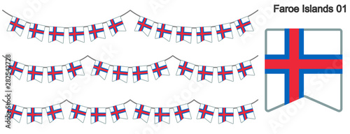 フェロー諸島の旗のガーラーンド　ベクターデータ（bunting garland）