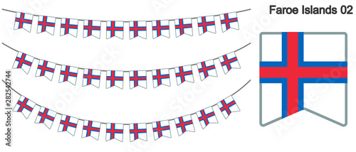 フェロー諸島の旗のガーラーンド　ベクターデータ（bunting garland）