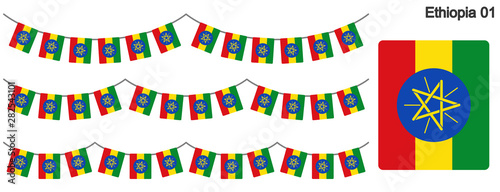 エチオピアの国旗のガーラーンド　ベクターデータ（bunting garland）