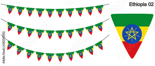 エチオピアの国旗のガーラーンド　ベクターデータ（bunting garland）