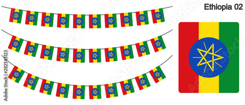 エチオピアの国旗のガーラーンド　ベクターデータ（bunting garland）