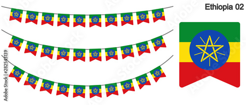 エチオピアの国旗のガーラーンド　ベクターデータ（bunting garland）