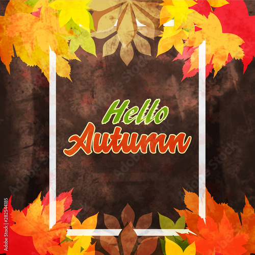 Autumn background and hello autumn vector design