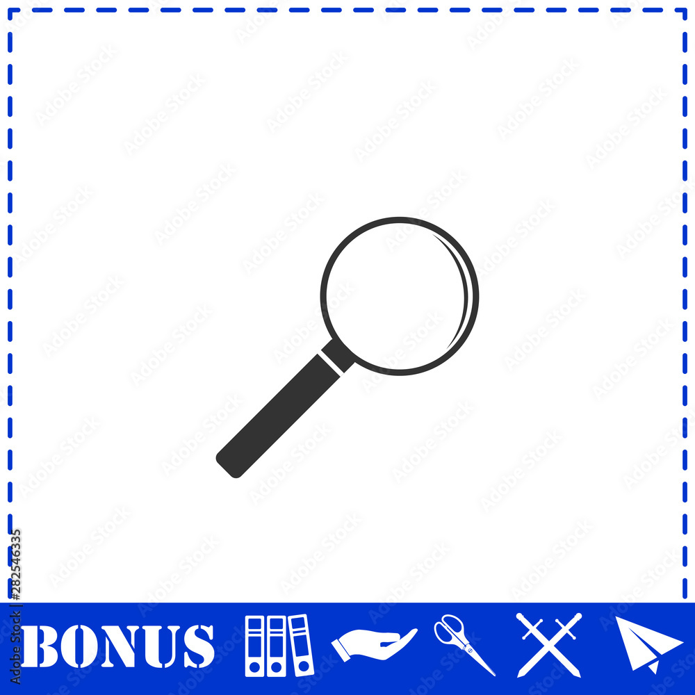 Magnifying glass icon flat Magnifying glass icon flat