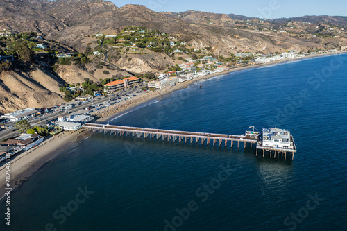Aerial of historic Malibu P...