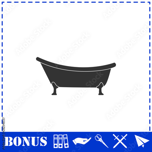 Bathtub icon flat