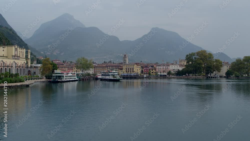 Drone shot of a small resort town in Northern Italy. Drone shot of a small resort town in Northern Italy.