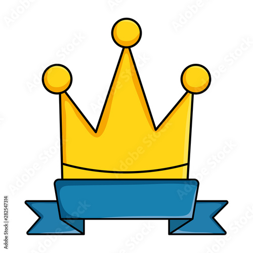 crown queen with ribbon pop art style
