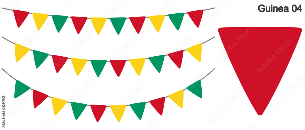 Obraz premium ギニアの国旗のガーラーンド ベクターデータ（bunting garland）