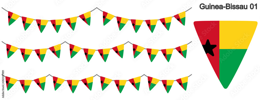 Obraz premium ギニアビサウの国旗のガーラーンド ベクターデータ（bunting garland）