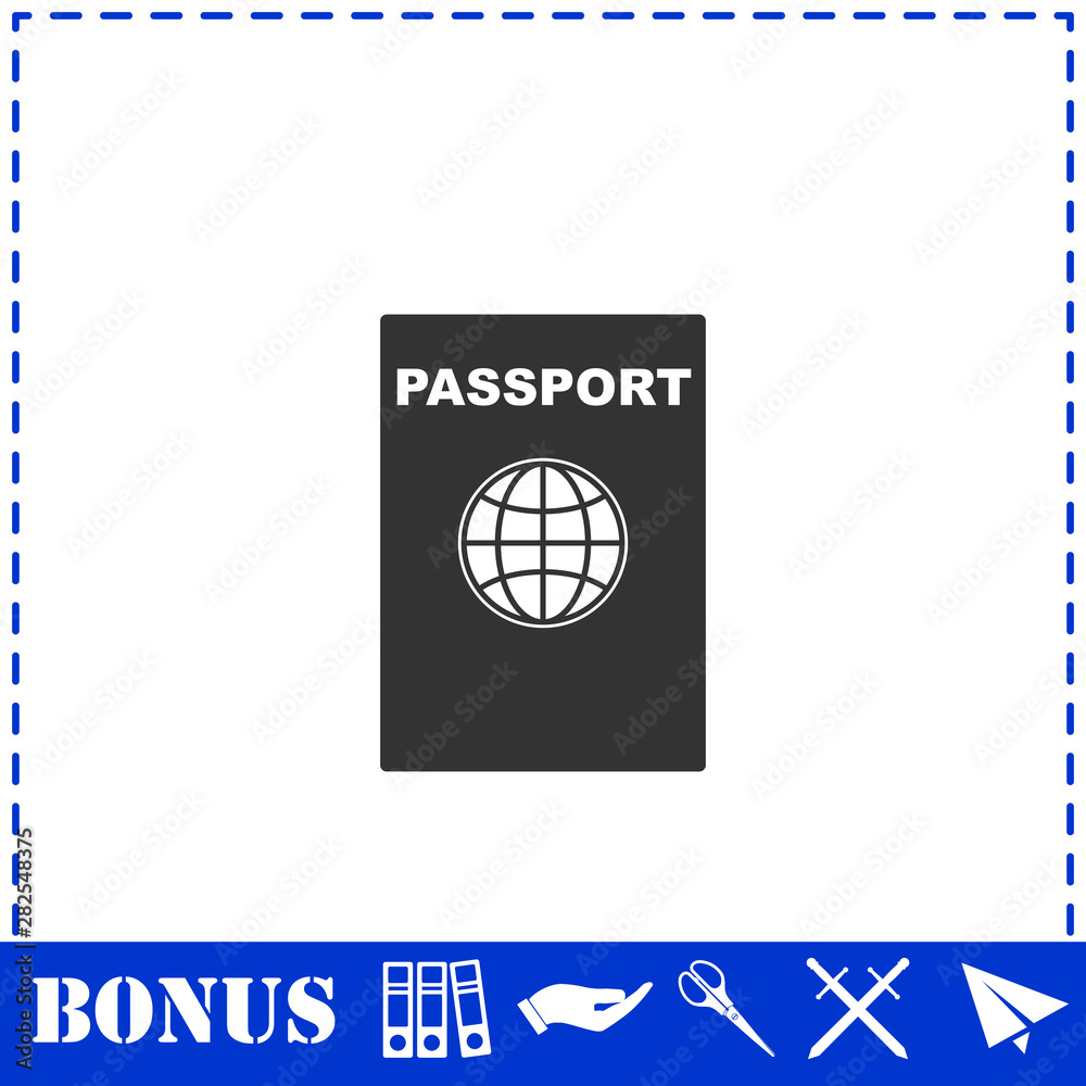 Passport icon flat Passport icon flat