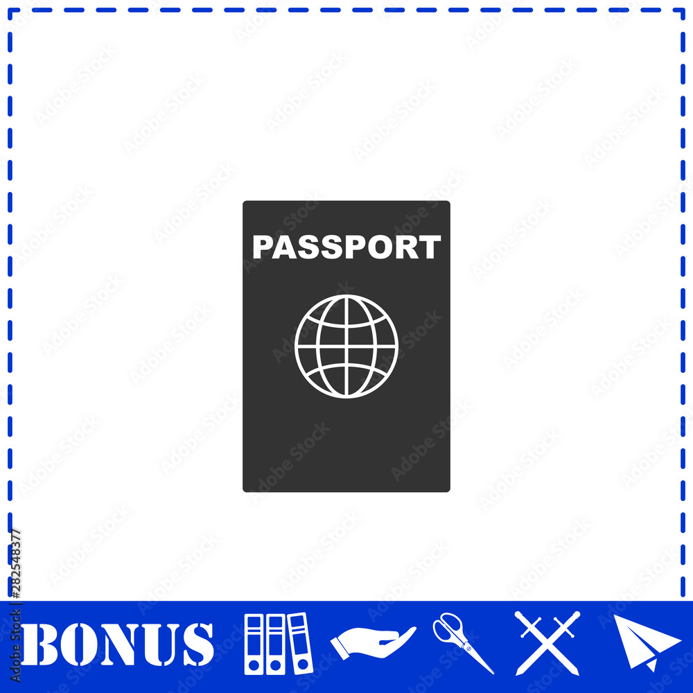 Passport icon flat