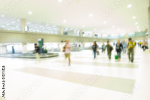 Blur light bokeh airport station background, blurred background concept