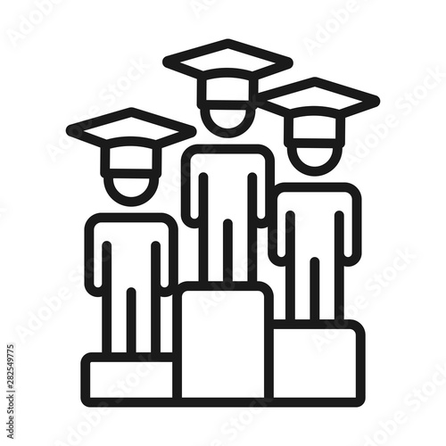 rewarding students - minimal line web icon. simple vector illustration. concept for infographic, website or app.