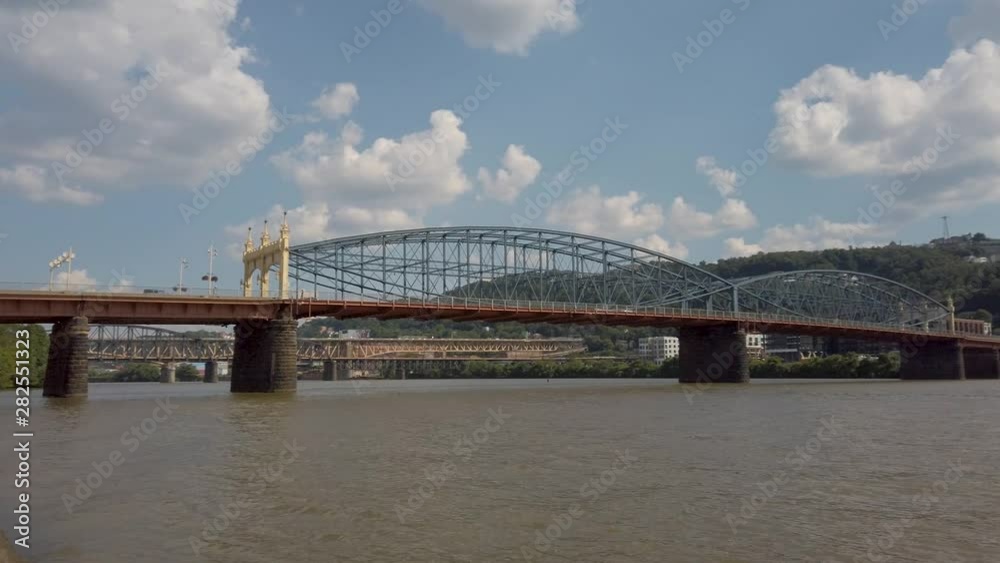 Beautiful Smithfield Bridge on a sunny day in Pittsburgh, Pennsylvania. Beautiful Smithfield Bridge on a sunny day in Pittsburgh, Pennsylvania.