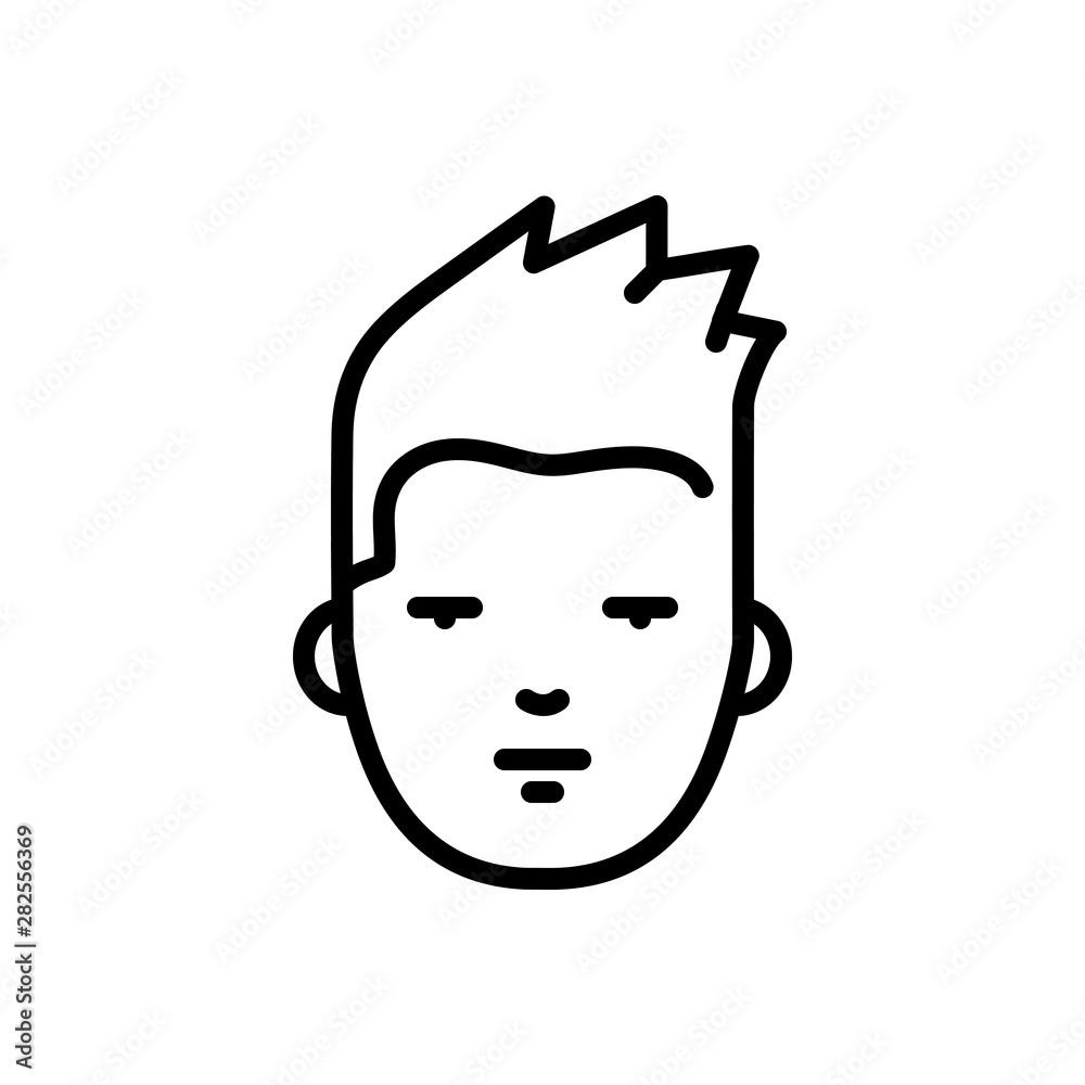 Black line icon for face Black line icon for face