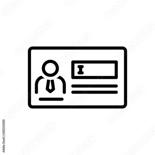 Black line icon for name 