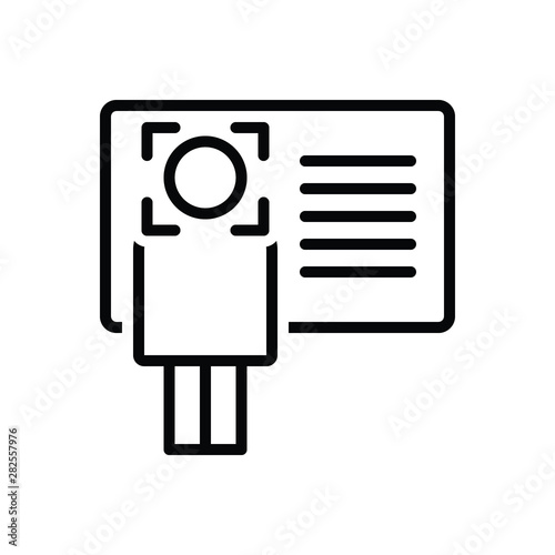 Black line icon for identify