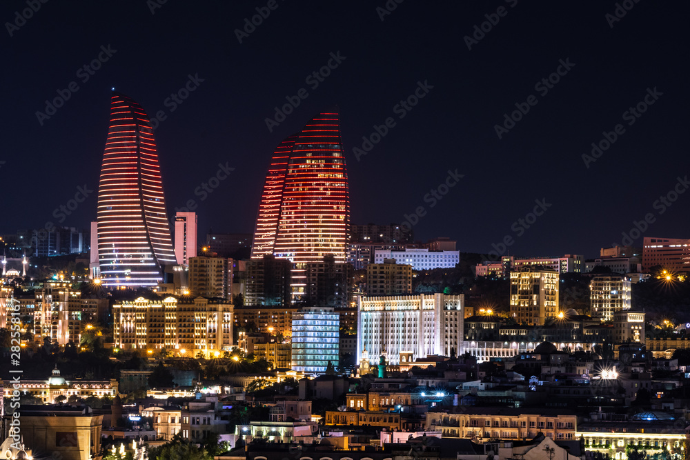 Fototapeta premium Flame towers in Baku, Azerbaijan