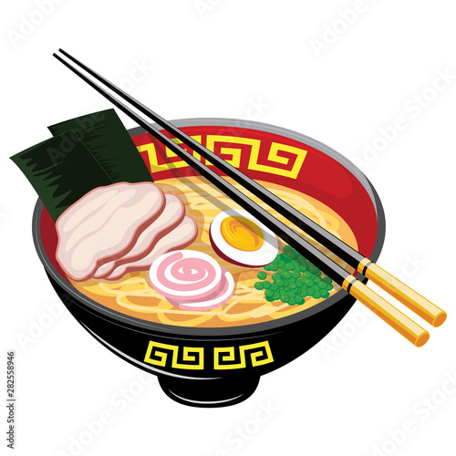ramen asia food cartoon style