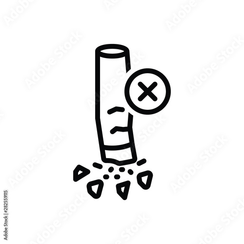 Black line icon for quite 