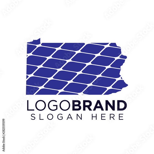 Kansas Solar panel logo template