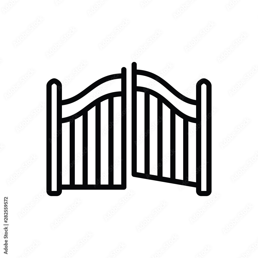 Black line icon for gate Black line icon for gate
