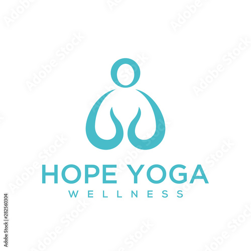 Fototapeta Naklejka Na Ścianę i Meble -  Illustration abstract Modern yoga sign logo design
