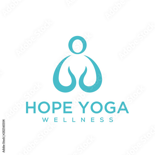 Illustration abstract Modern yoga sign logo design