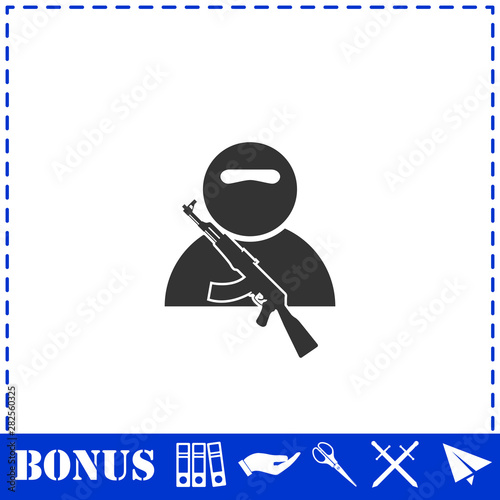 Soldier icon flat