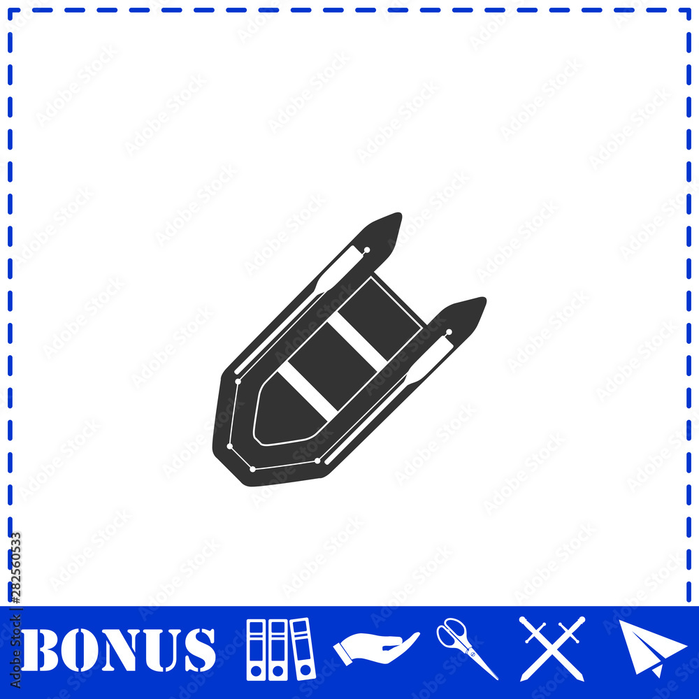 Powerboat icon flat Powerboat icon flat