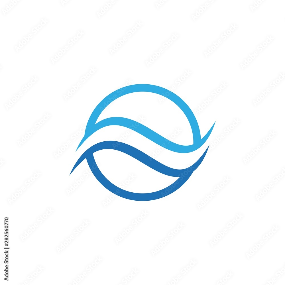 Naklejka premium Water Wave symbol and icon